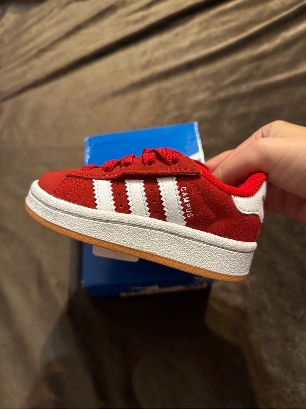 adidas Kids Campus Low Top Sneakers in Red and White